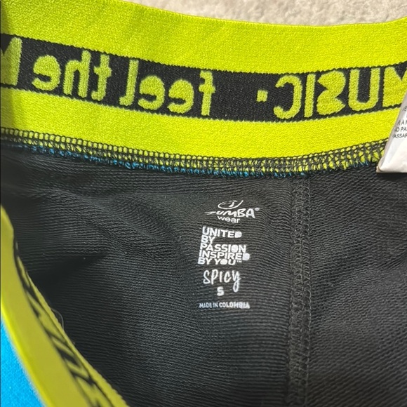 Zumba Fitness Black and Blue Sweatpants with Vibrant Accents - Picture 3 of 4